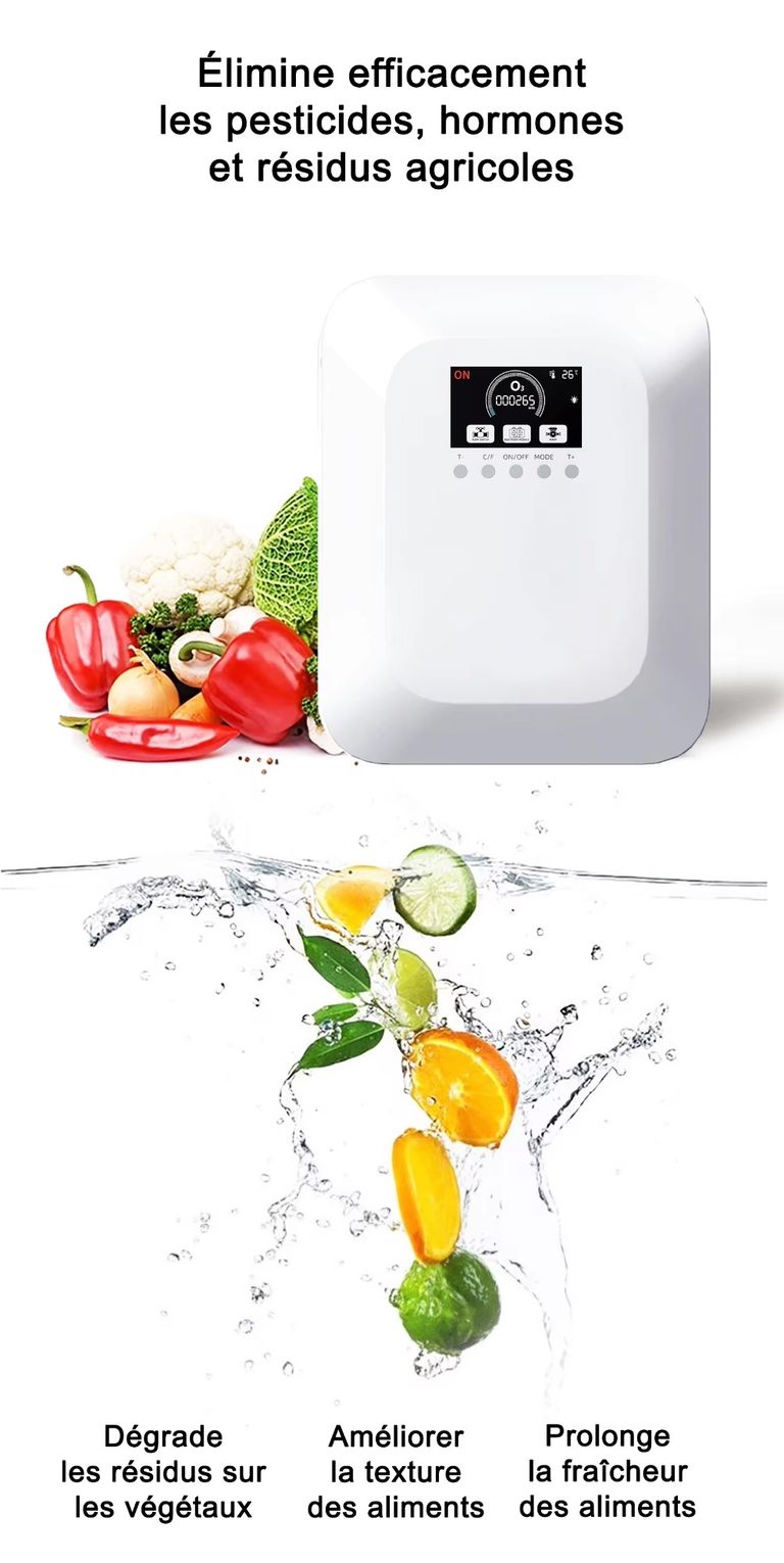 Pour laver les aliments Générateur d'eau ozonée 0.5 à 3.5mg/L (PPM) - France UV-C